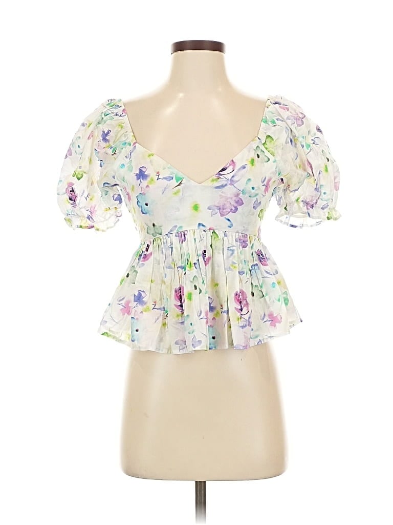 Pre-owned Urban Outfitters Short Sleeve Blouse In White