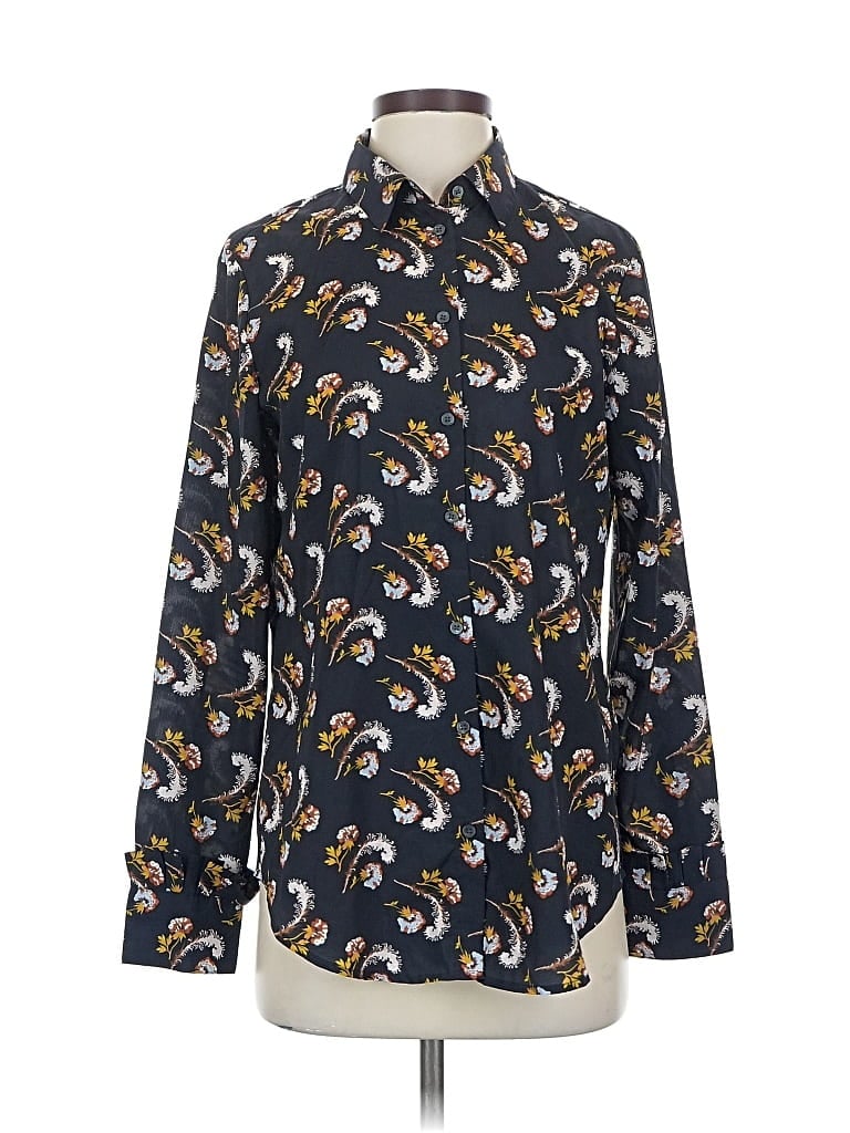 Pre-owned Banana Republic Long Sleeve Blouse In Blue