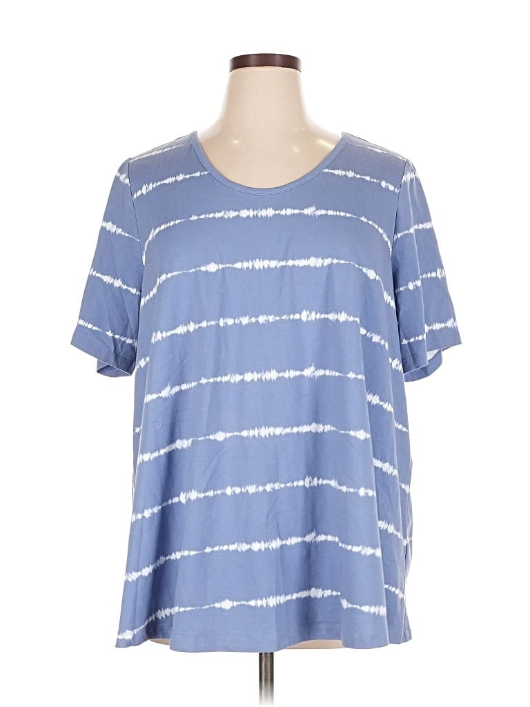 Pre-owned Denim & Co Short Sleeve T-shirt In Blue