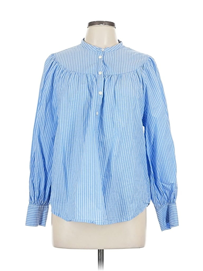 Pre-owned Old Navy Long Sleeve Blouse In Blue
