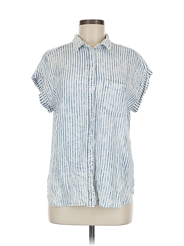 Pre-owned American Eagle Outfitters Short Sleeve Blouse In Blue