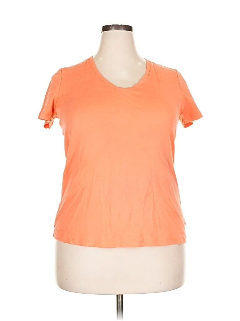 Pre-owned St. John's Bay Short Sleeve T-shirt In Orange