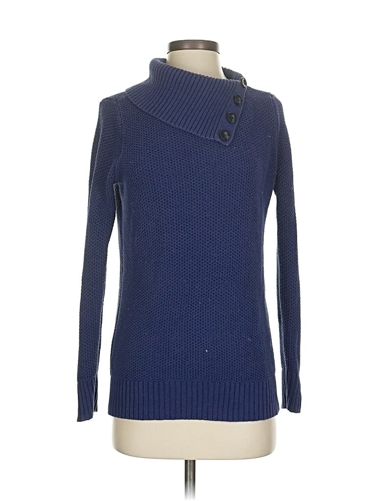 Pre-owned Ann Taylor Factory Turtleneck Sweater In Blue