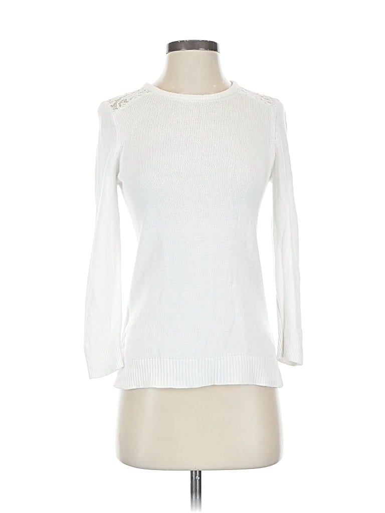 Pre-owned Polo Ralph Lauren Pullover Sweater In White