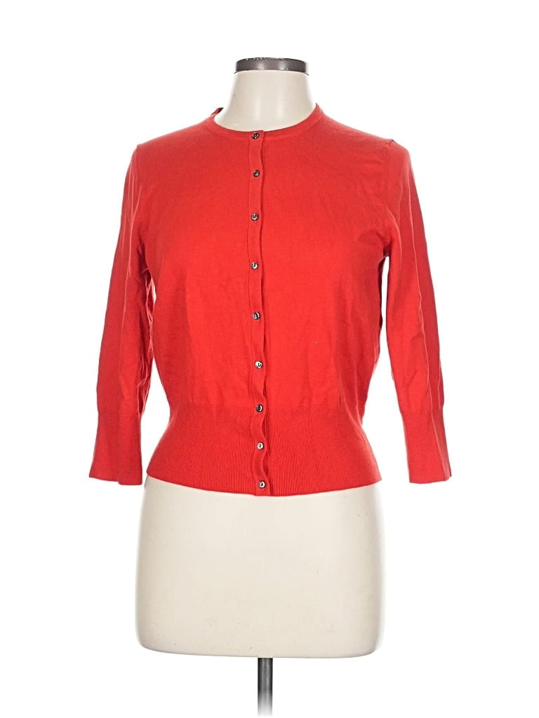 Pre-owned Ann Taylor Cardigan Sweater In Red