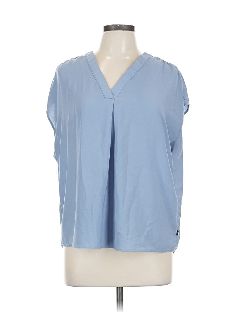 Pre-owned Banana Republic Short Sleeve Blouse In Blue