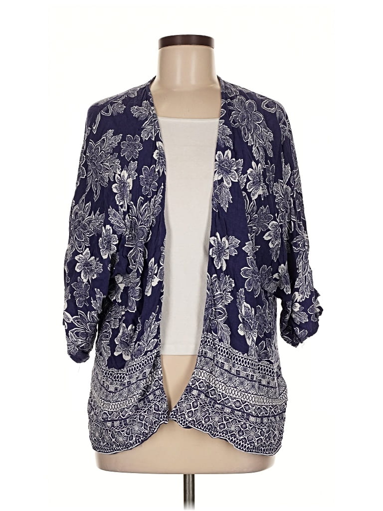 Pre-owned Assorted Brands Cardigan Sweater In Blue