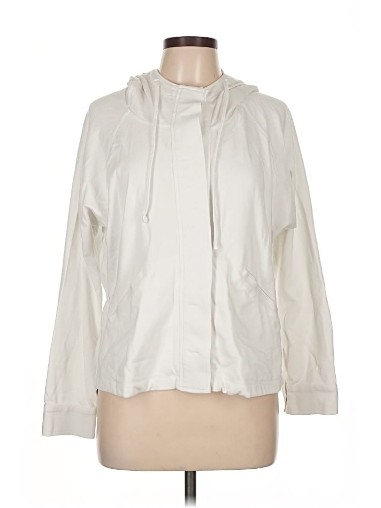 Pre-owned Cabi Zip Up Hoodie In White