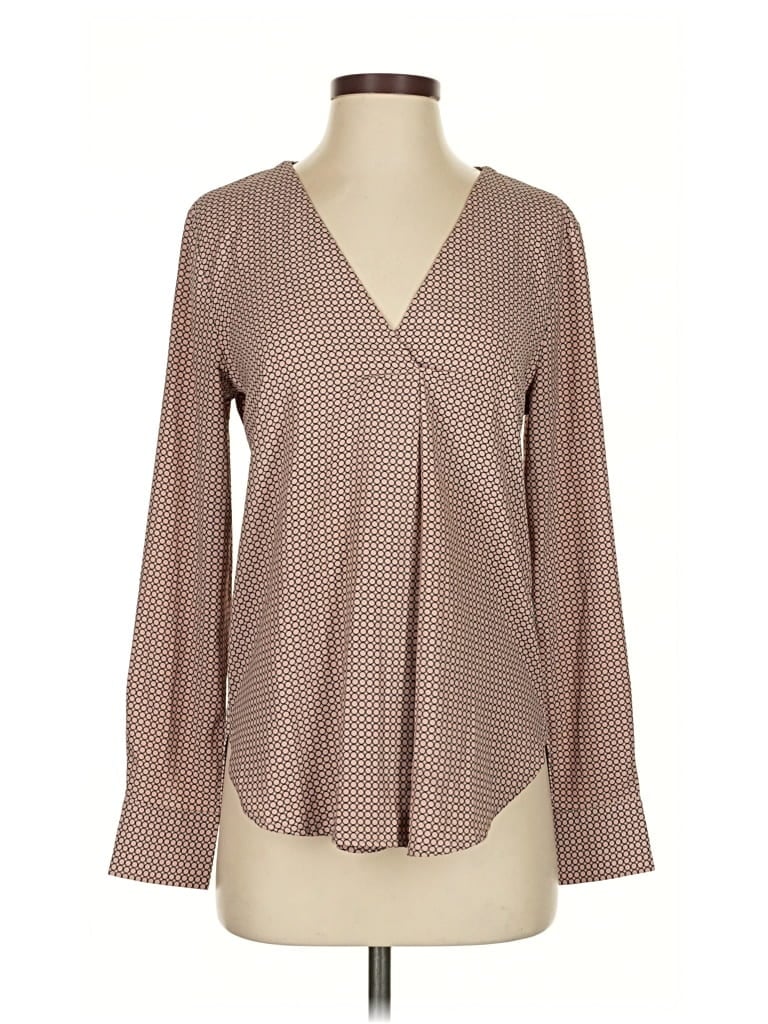 Pre-owned Ann Taylor Long Sleeve Blouse In Brown
