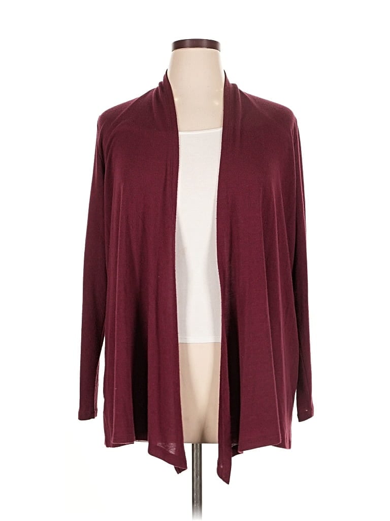Pre-owned Market & Spruce Cardigan Sweater In Burgundy