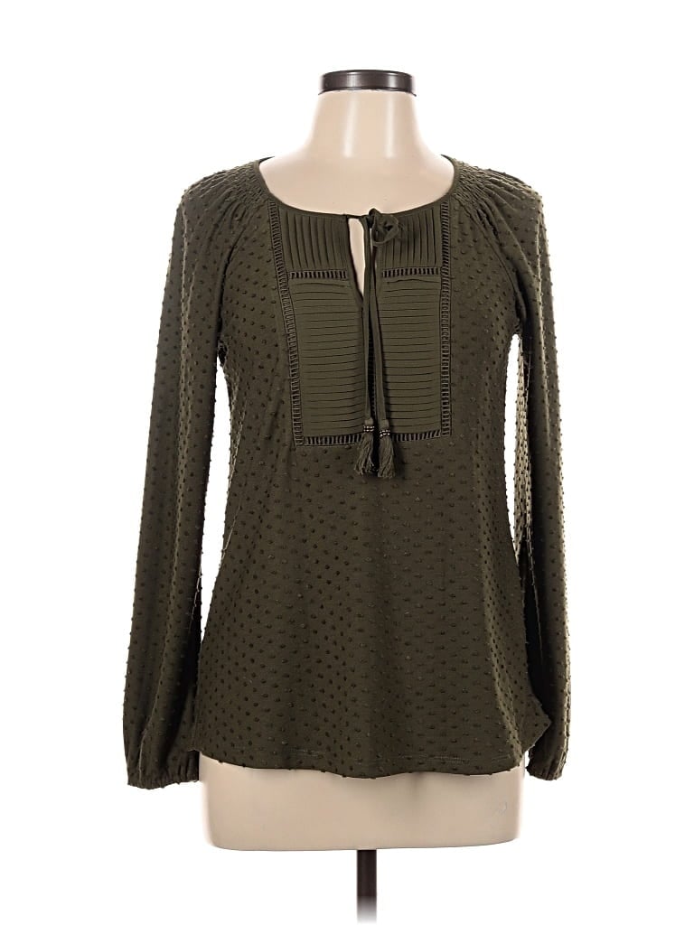 Pre-owned Daniel Rainn Long Sleeve Blouse In Green