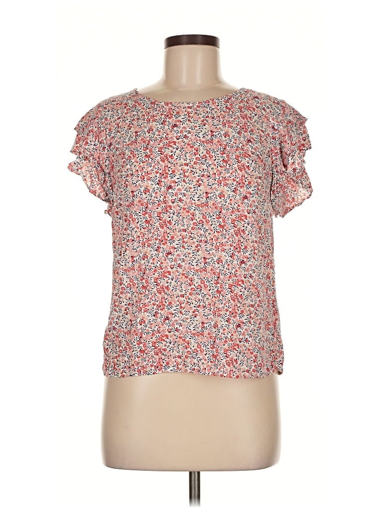 Pre-owned Cynthia Rowley Tjx Short Sleeve Blouse In Red