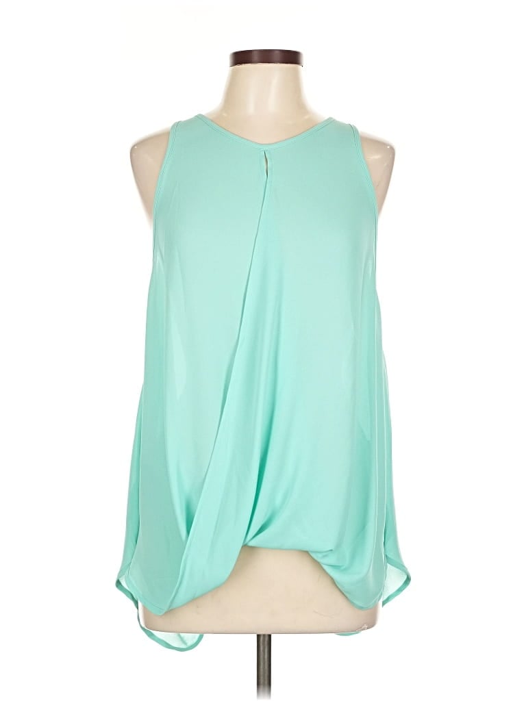 Pre-owned Hazel Sleeveless Blouse In Blue