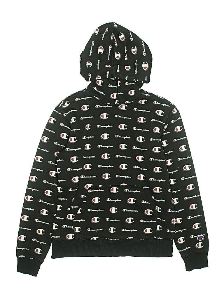 Pre-owned Champion Kids' Pullover Hoodie In Black