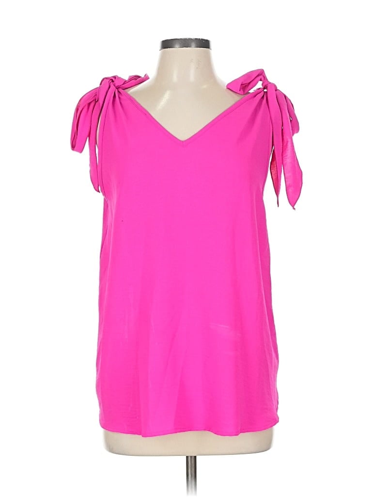 Pre-owned Entro Short Sleeve Top Pink Cold Shoulder Neckline Tops