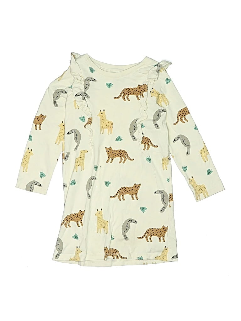 Pre-owned Tea Kids' Dress In White