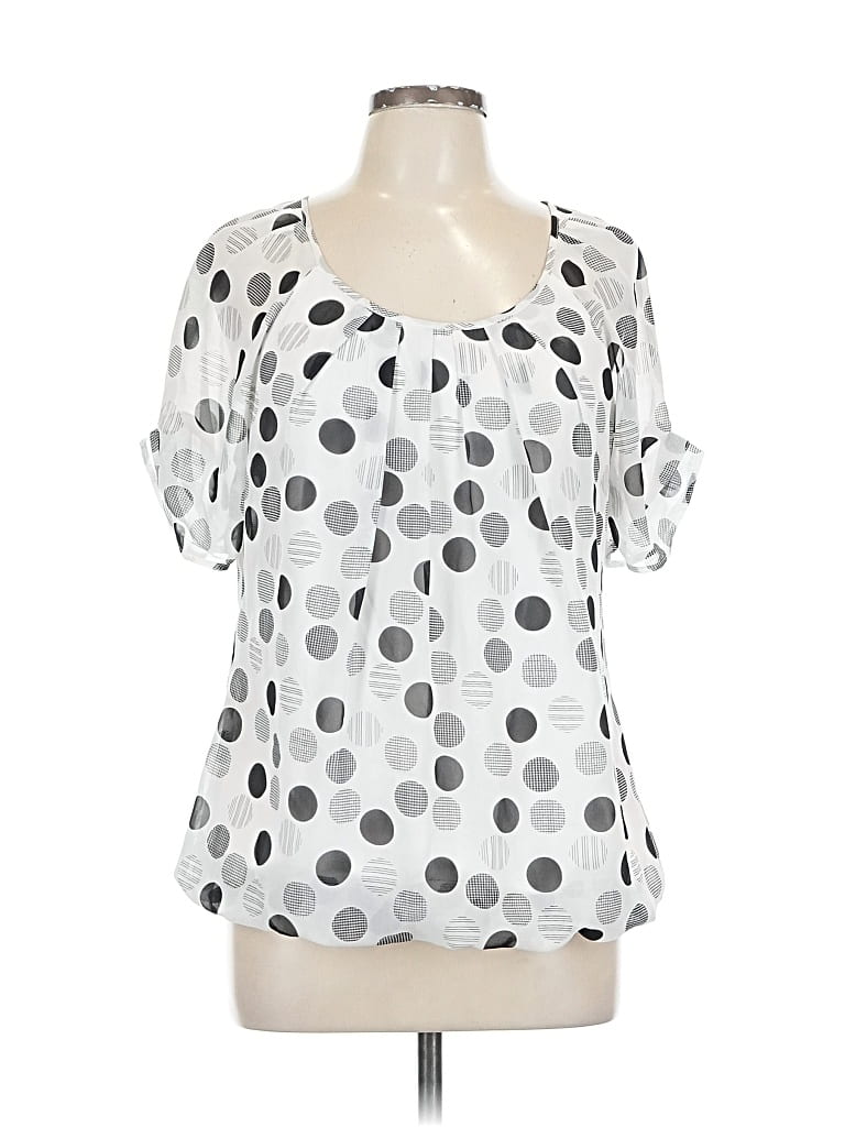Pre-owned Sara Michelle Short Sleeve Blouse In Silver