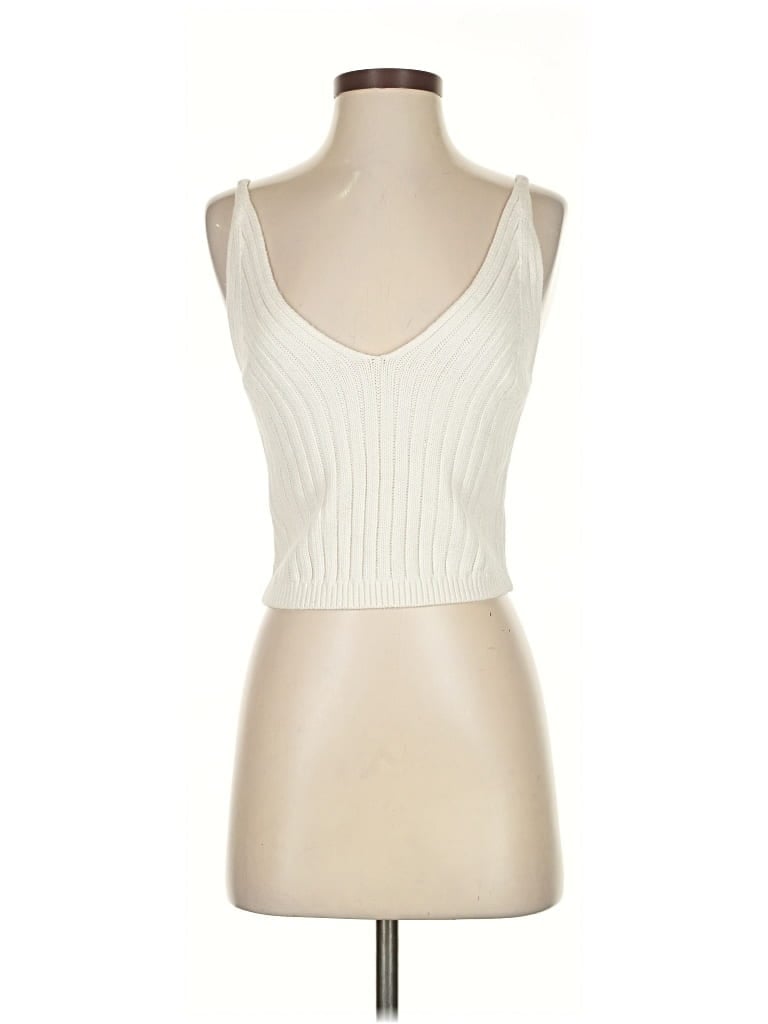 Pre-owned Intermix Tank Top Ivory Strapless Neckline Tops In White