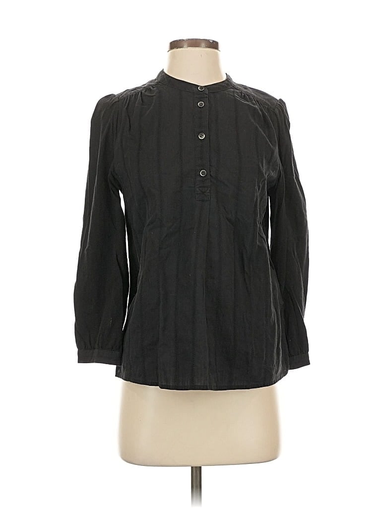 Pre-owned Lucky Brand Long Sleeve Blouse In Black