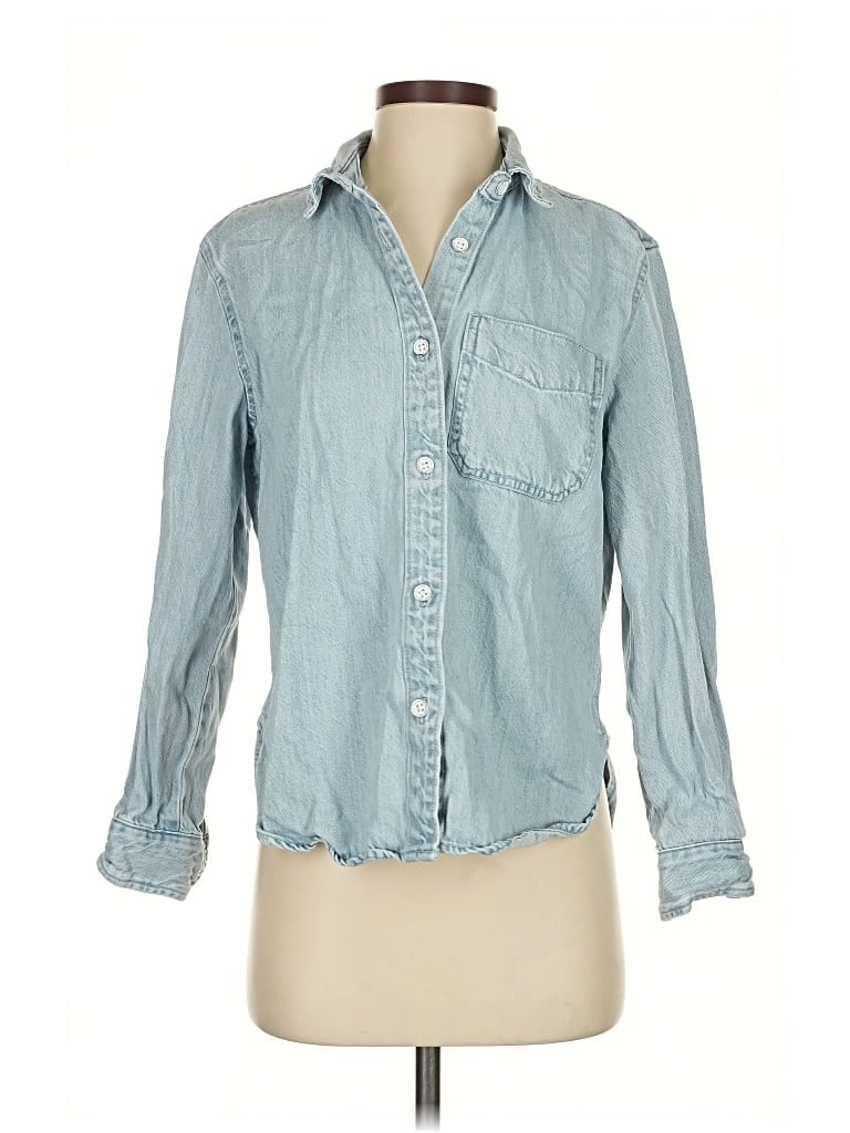 Pre-owned Universal Thread Long Sleeve Button Down Shirt In Blue