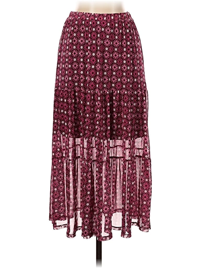 Pre-owned Harlow & Rose Casual Skirt In Burgundy