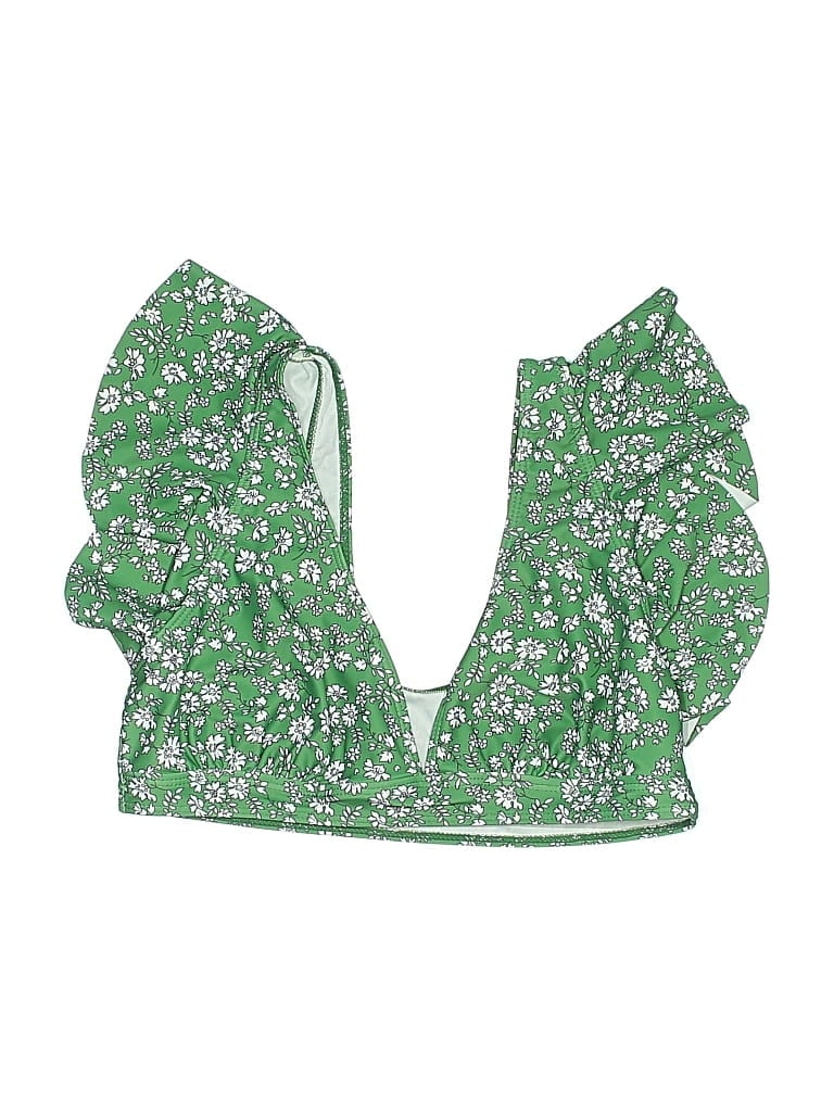 Pre-owned Unbranded Swimsuit Top Green Paisley Pattern Swimwear