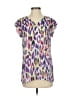CAbi 100% Polyester Purple Short Sleeve Blouse Size XS - photo 1