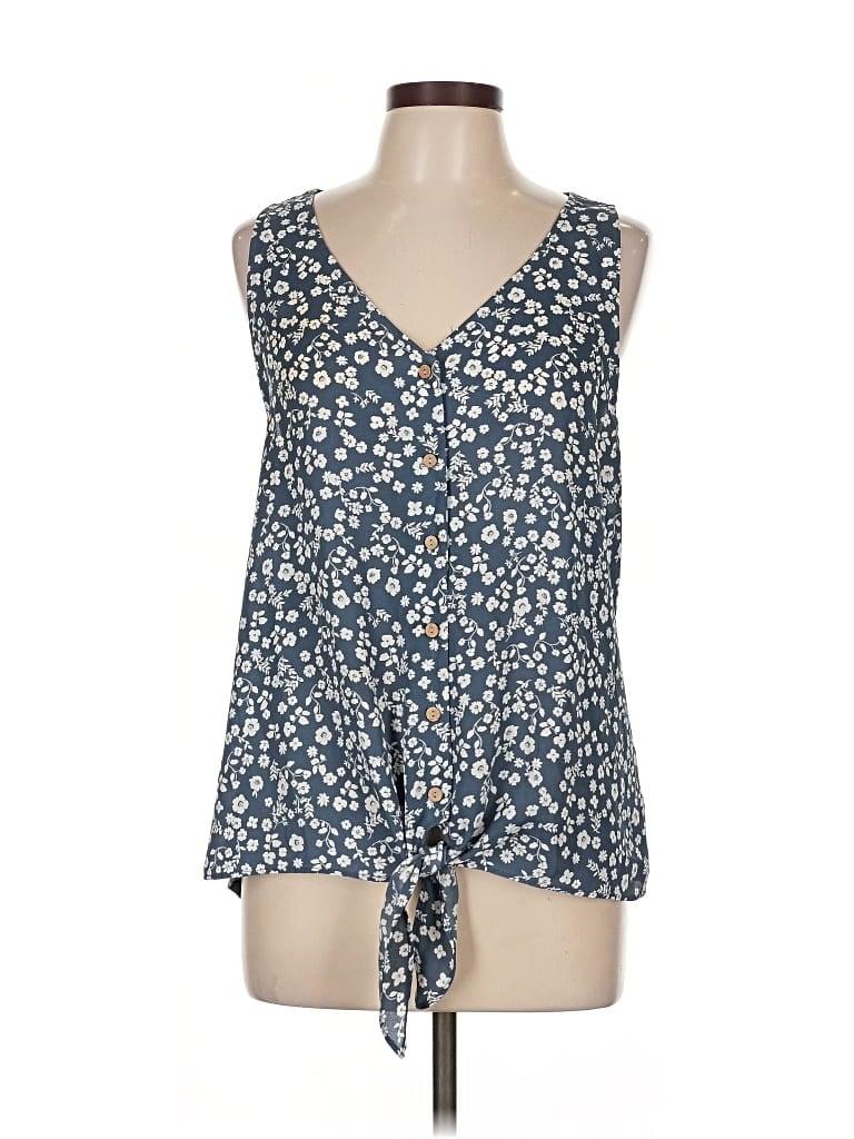 Pre-owned Fortune + Ivy Sleeveless Blouse In Blue