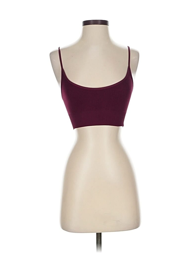 Pre-owned Nasty Gal Inc. Tank Top Burgundy Strapless Neckline Tops