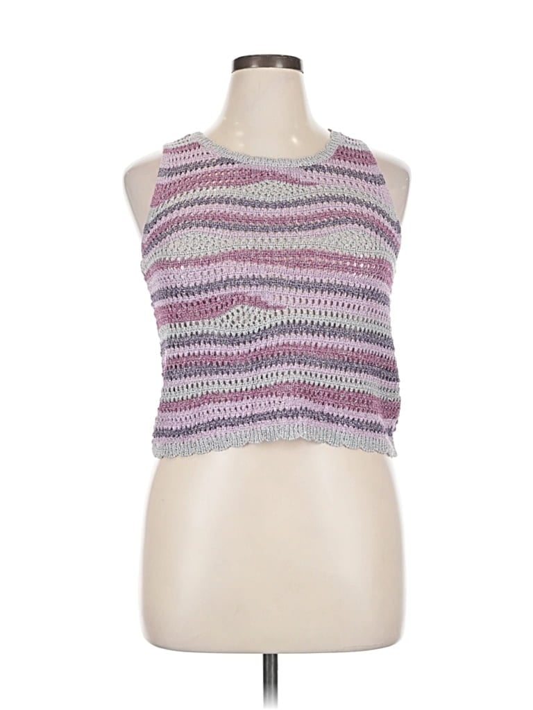 Pre-owned Steve Madden Sleeveless Top Purple Halter Neckline Tops