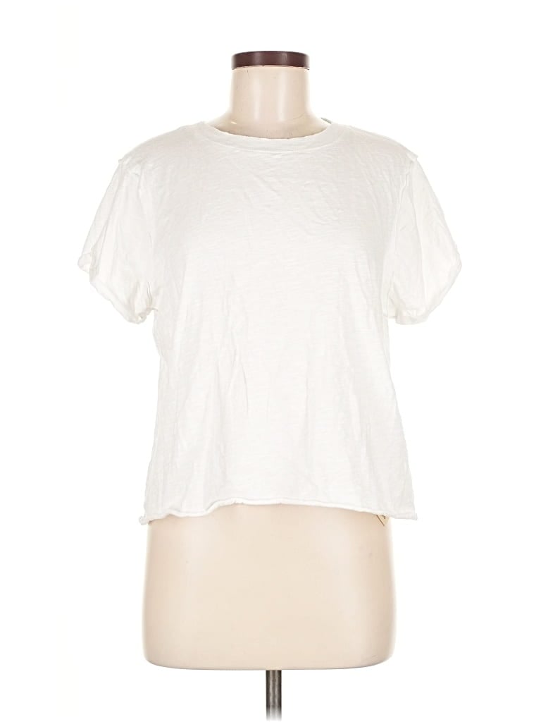 Pre-owned Maeve By Anthropologie Short Sleeve T-shirt In White