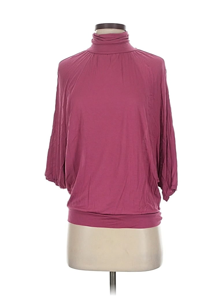 Pre-owned Hinge 3/4 Sleeve Top Burgundy Turtleneck Tops