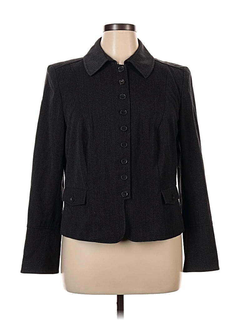 Pre-owned Lane Bryant Blazer Jacket In Black