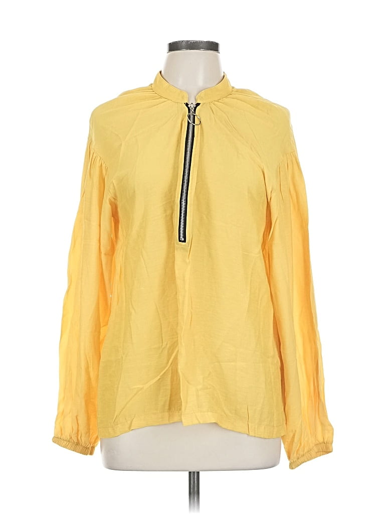 Pre-owned Unbranded Long Sleeve Blouse In Yellow