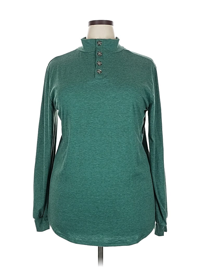 Pre-owned Assorted Brands Long Sleeve Henley Shirt In Blue