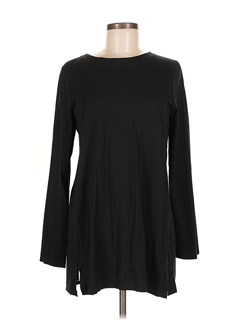 Pre-owned Jjill 3/4 Sleeve T-shirt In Black