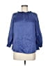 Lafayette 148 New York 100% Silk Blue Purple 3/4 Sleeve Silk Top Size M - photo 1