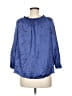 Lafayette 148 New York 100% Silk Blue Purple 3/4 Sleeve Silk Top Size M - photo 2