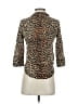 L'Agence 100% Viscose Animal Print Brown 3/4 Sleeve Button-Down Shirt Size XS (0) - photo 2