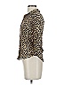 L'Agence 100% Viscose Animal Print Brown 3/4 Sleeve Button-Down Shirt Size XS (0) - photo 5