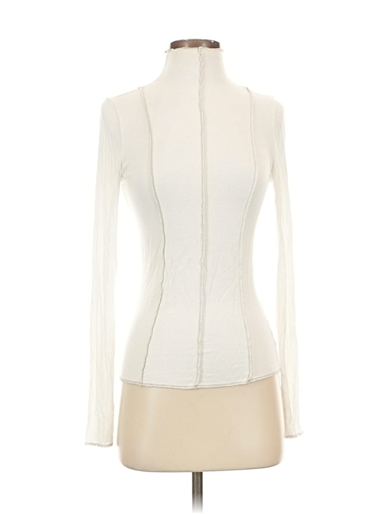 Pre-owned Lola And Sophie Long Sleeve Turtleneck In White