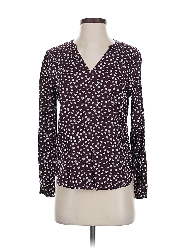 Pre-owned Gap Outlet Long Sleeve Blouse In Burgundy