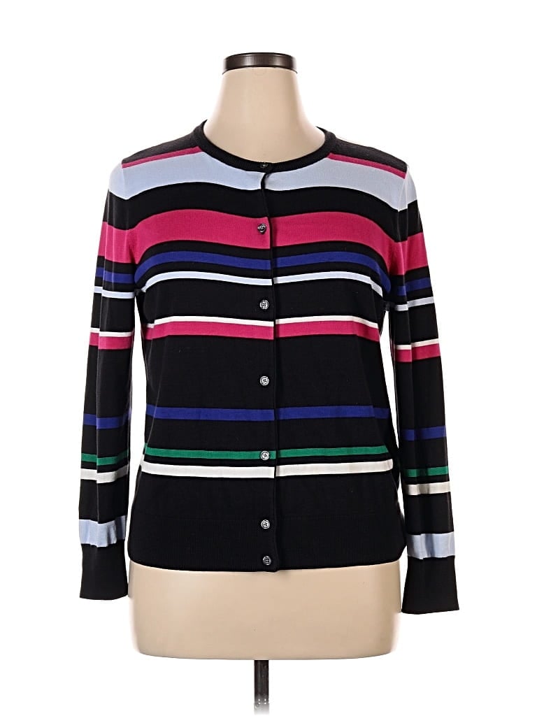 Pre-owned Lands' End Cardigan Sweater In Black