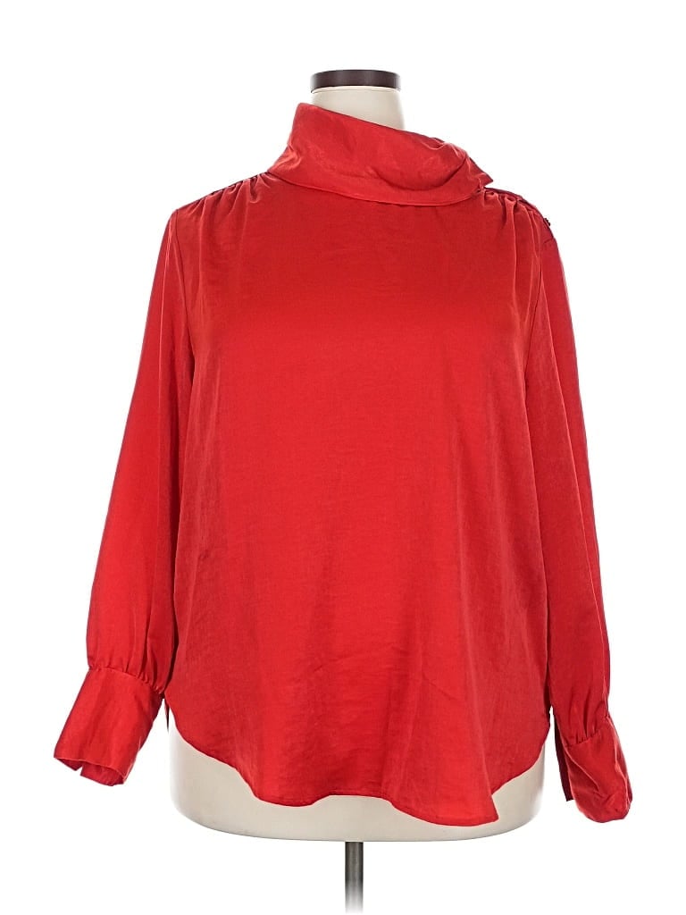 Pre-owned Worthington Long Sleeve Blouse In Red