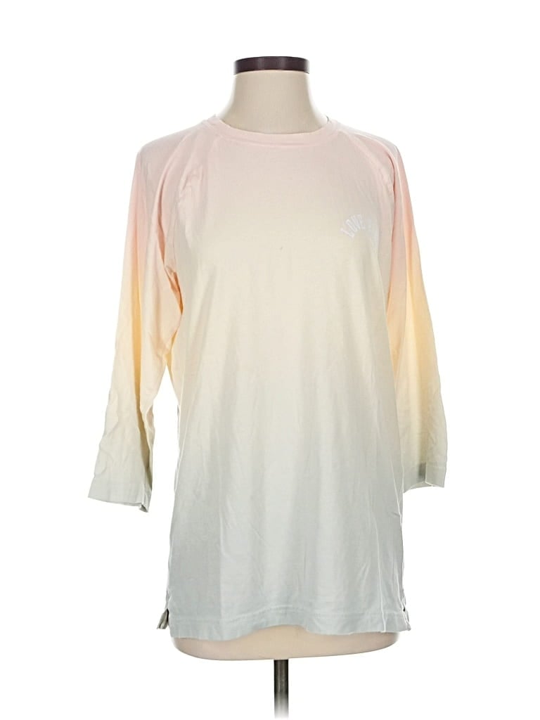 Pre-owned Victoria's Secret Pink 3/4 Sleeve T-shirt In Orange