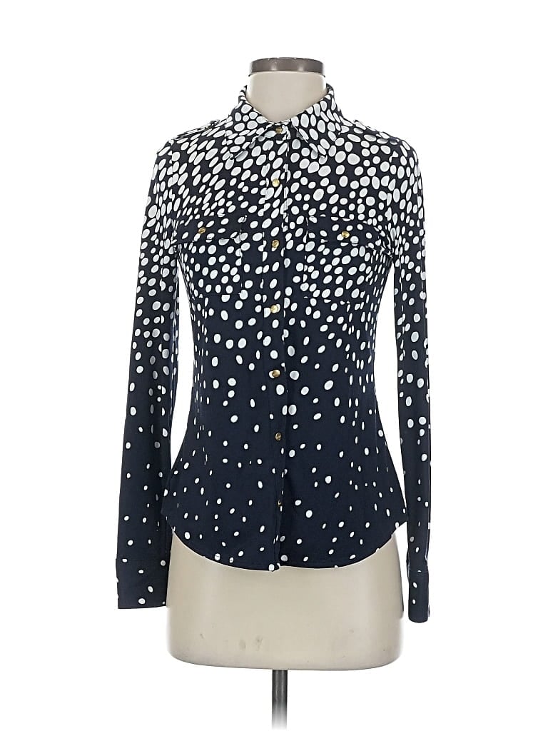 Pre-owned Bcbgmaxazria Long Sleeve Blouse In Blue