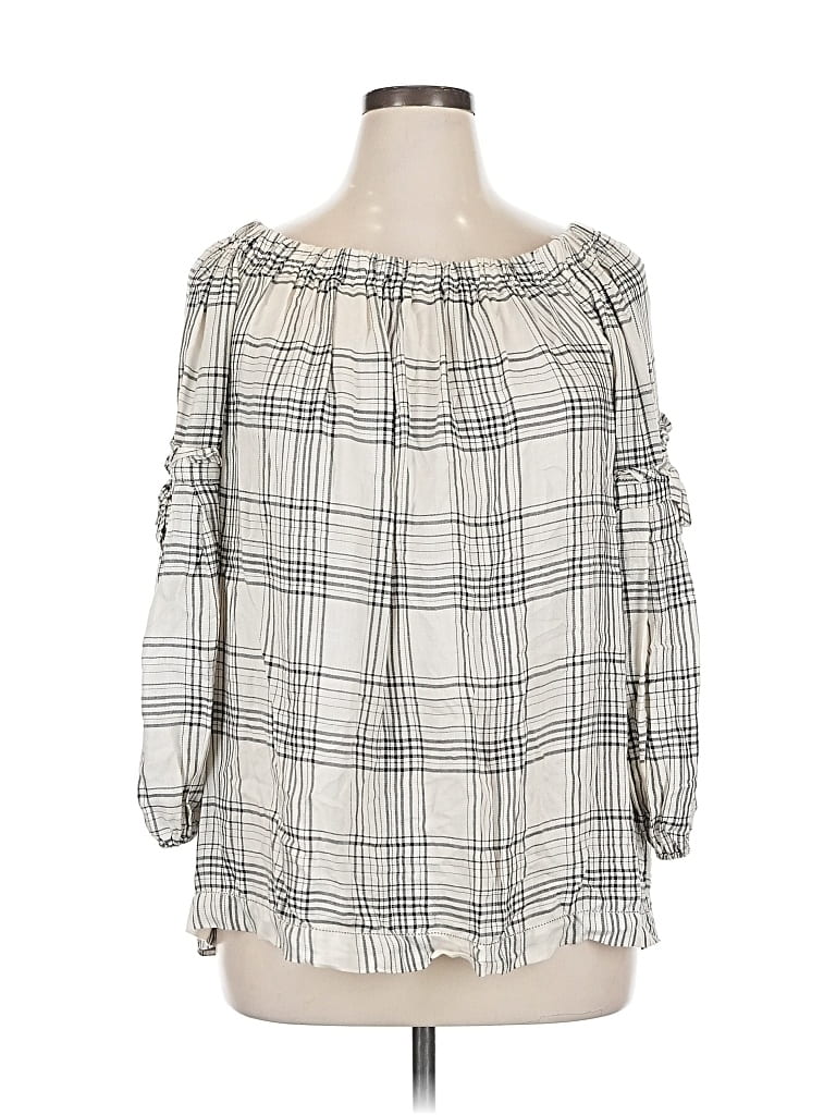 Pre-owned Max Studio 3/4 Sleeve Blouse In Silver