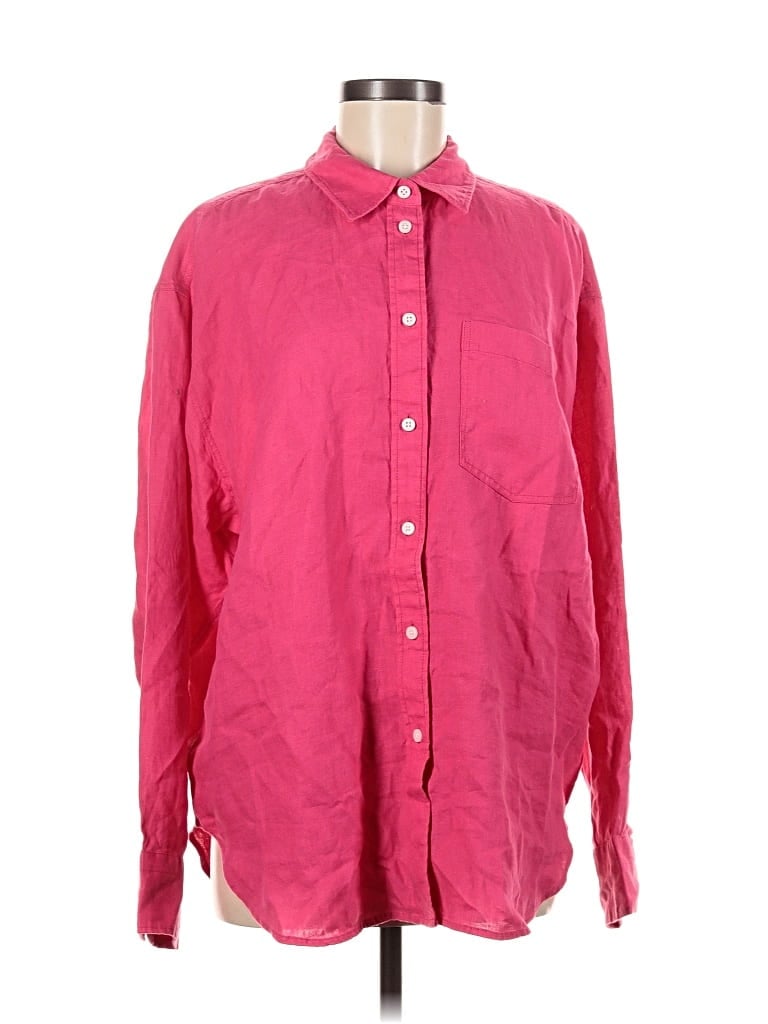 Pre-owned Baird Mcnutt For J.crew Long Sleeve Button Down Shirt In Pink