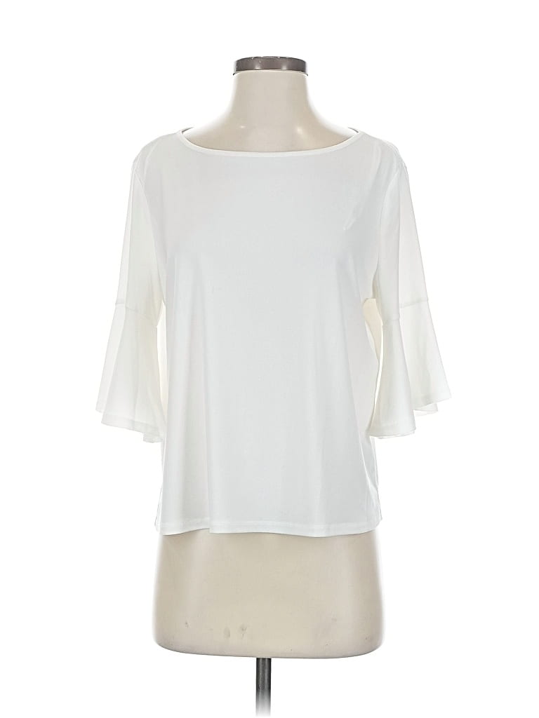 Pre-owned Cece Short Sleeve Blouse In White