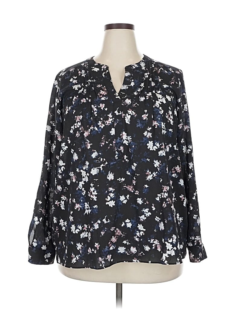 Pre-owned Simply Vera Vera Wang 3/4 Sleeve Blouse In Black